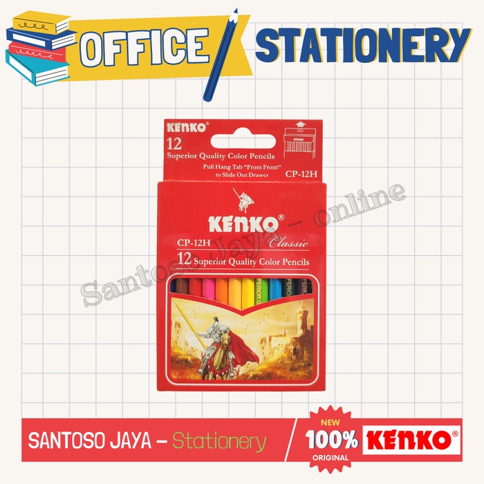 

Pensil Warna KENKO 12 Mini - Classic Color Pencils CP-12H Pendek