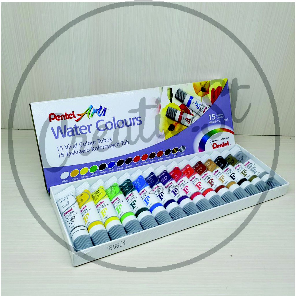  Cat Air Pentel  Water Colours 15 Warna Shopee Indonesia