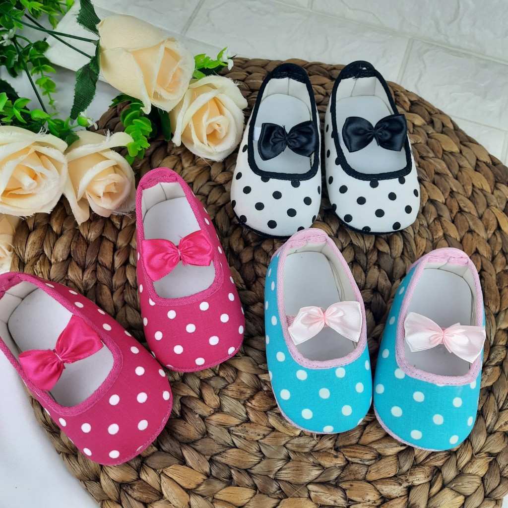 [TAMAN SEPATUKU] SEPATU TRENDY MURAH PREWALKER ANAK PEREMPUAN 0-12 BULAN MOTIF POLKADOT  FPX08