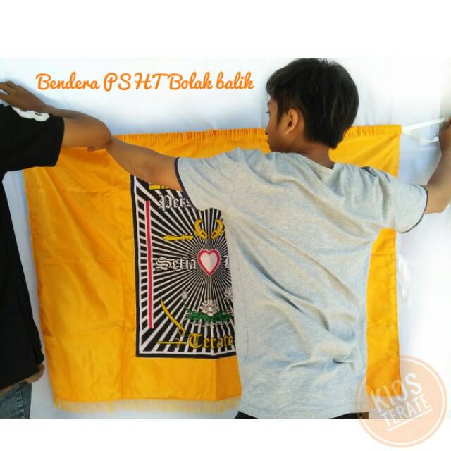  Bendera PSHT  bolak Balik Panji SH Terate besar Rumbai 