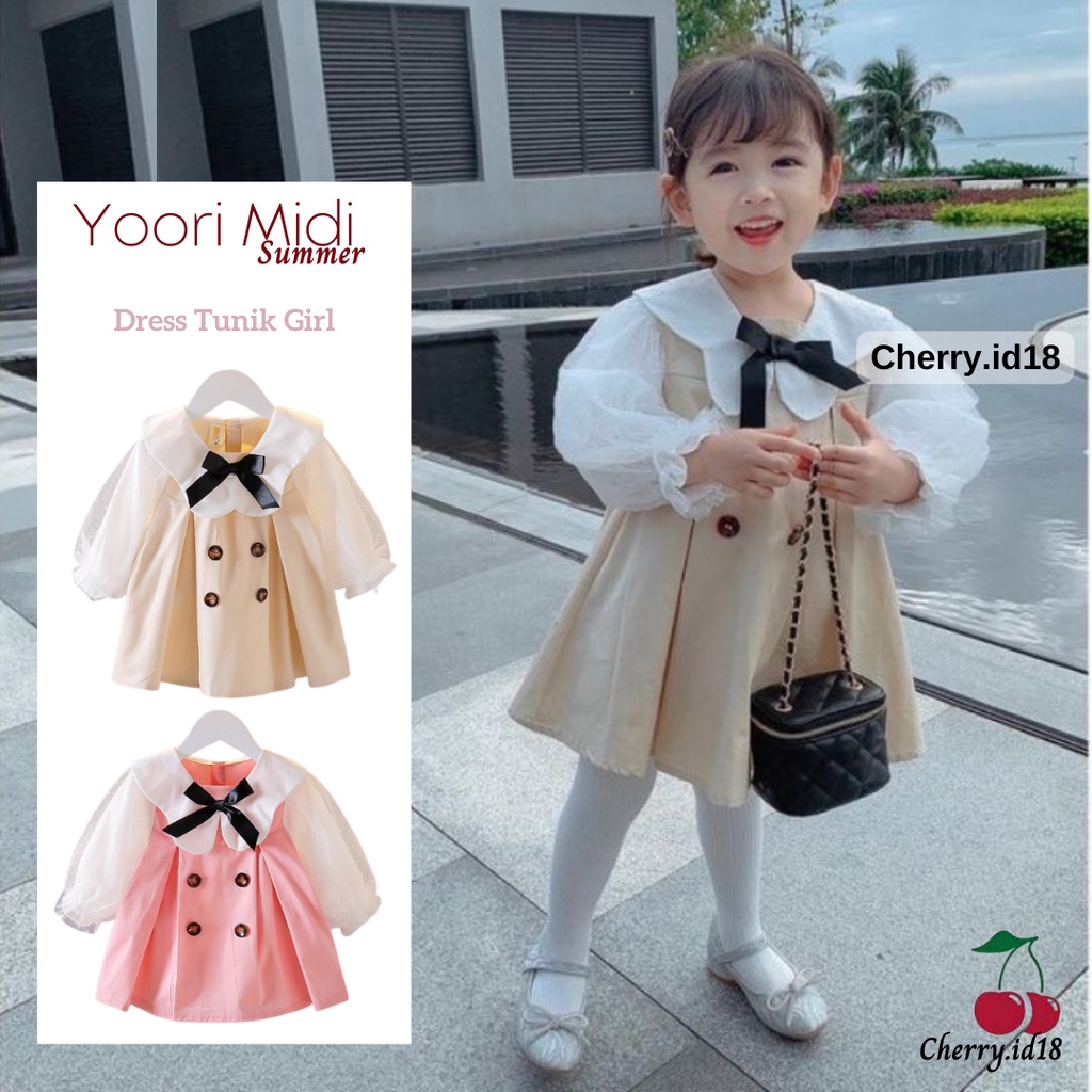 Cherry COD Yoori Dress Muslim Anak / Dress Anak Perempuan / Dress Tunik Anak / Baju Anak Perempuan D53 STOCKING JUAL TERPISAH