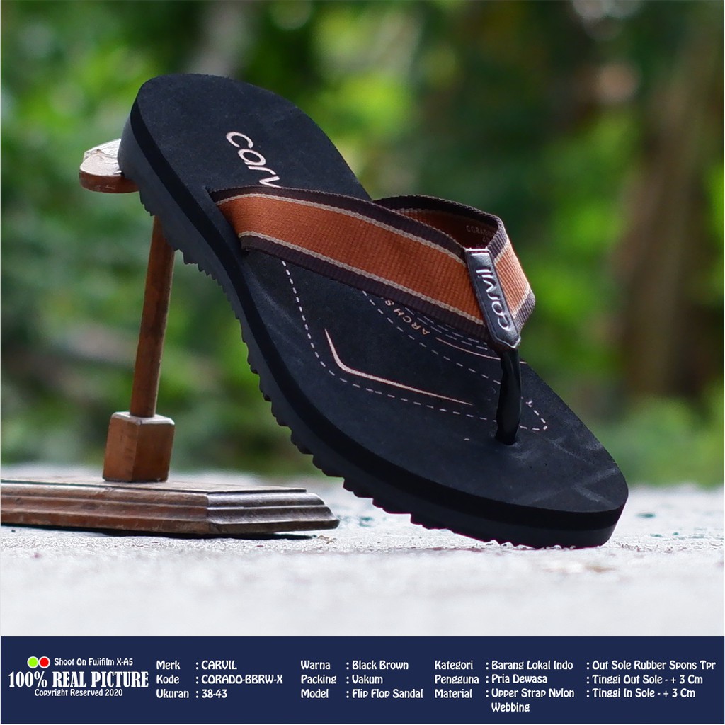 Sendal jepit pria original sandal japit cowok laki laki dewasa model slide casual distro flip flop branded kwalitas import Carvil Laurent colorado promo lebaran keren murah cod 38-43