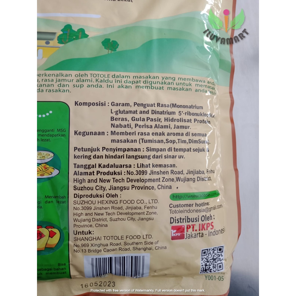 

RB Totole 1 Kg Kaldu Rasa Jamur Thai Thai Lek Mushroom Seasoning