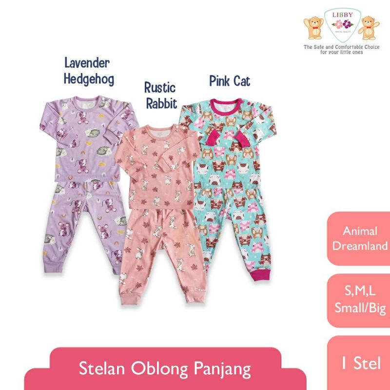 Setelan Piyama Libby L XL XXL Girl Motif Cewek Lengan Panjang