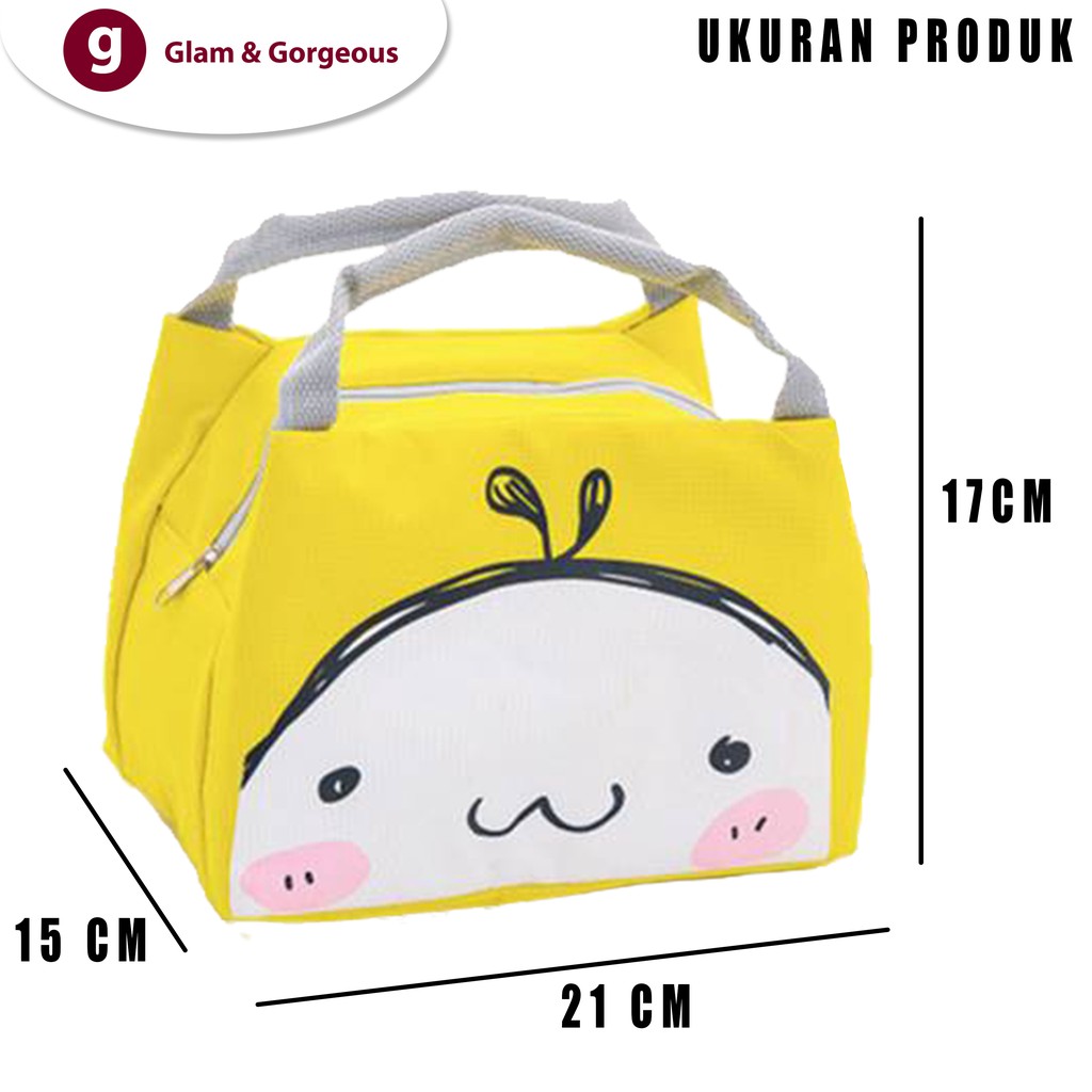 Tas Tempat Kotak Makan Bekal Lunch Box Anak Tahan Panas Motif Binatang TM015