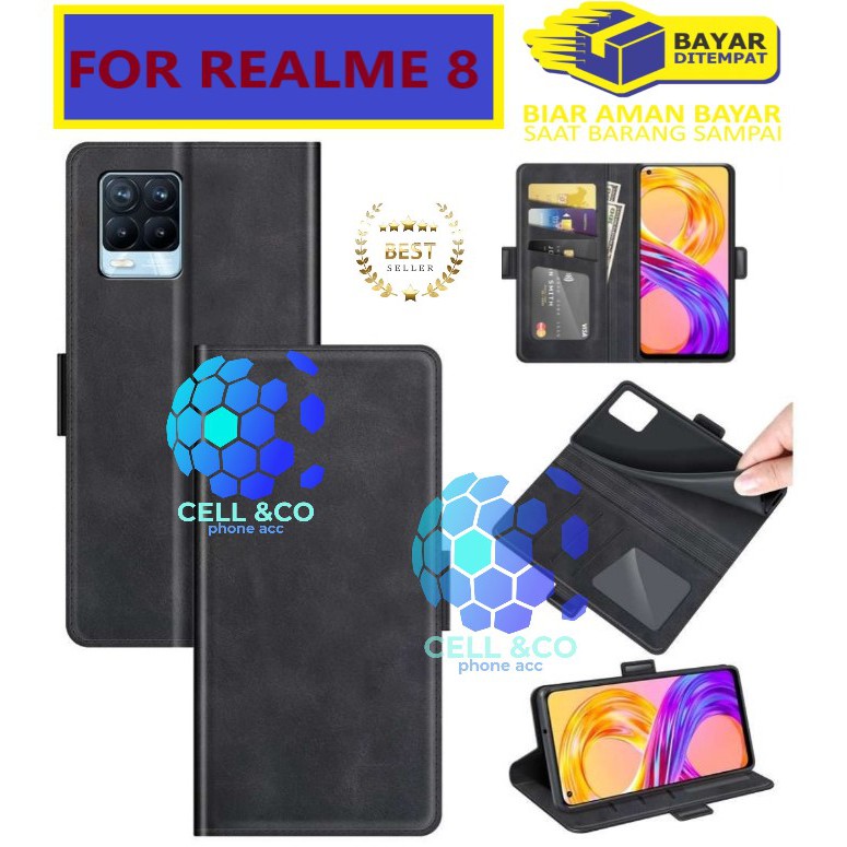 Flip cover REALME 8 Flip case buka tutup kesing hp casing flip case leather wallet