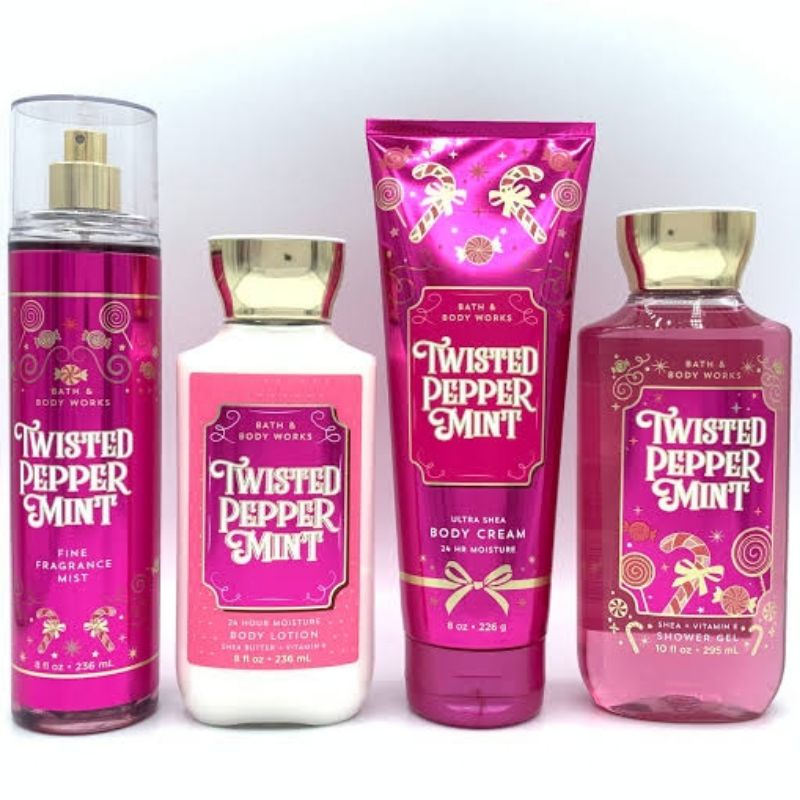 BATH AND BODY WORKS BBW TWISTED PEPPERMINT SERIES SHOWER GEL BODY CREAM LOTION MIST LOTION SHOWER GEL BODY CREAM HAND CREAM SHOWER GEL BODY CREAM LOTION MIST WASH WALLFLOWER ROOMSPRAY SCENTPORTABLE GENTLE GEL DEEP CLEANSING GENTLE FOAMING CREAMY LUXE