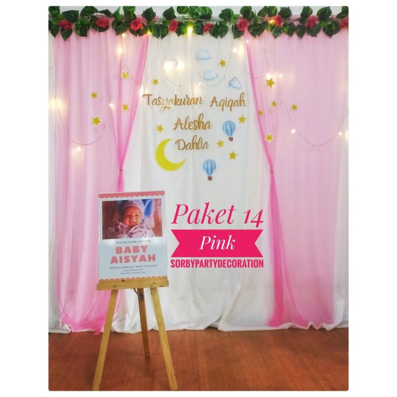 Jual Paket backdrop dekorasi aqiqah khitan tedak Siten (014) Shopee