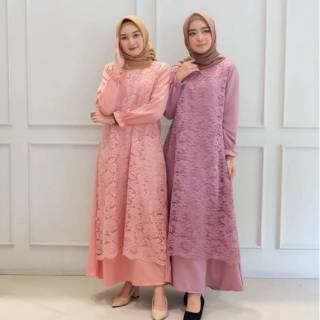  Gamis  AMY Gamis  bahan moscrepe Gamis  bahan Brokat Gamis  