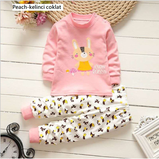 Mimicat - Setelan piyama lengan panjang anak / baju tidur anak/baju setelan bayi anak