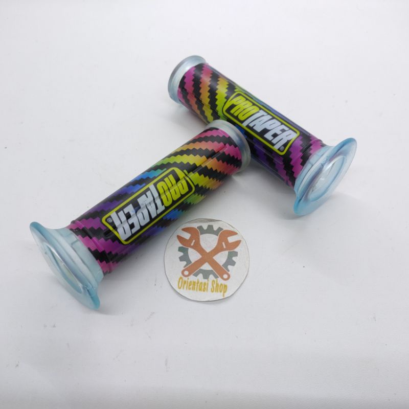 HANDGRIP CARBON PELANGI KARET EMPUK GRIP RAINBOW BISA UNTUK SEMUA MOTOR