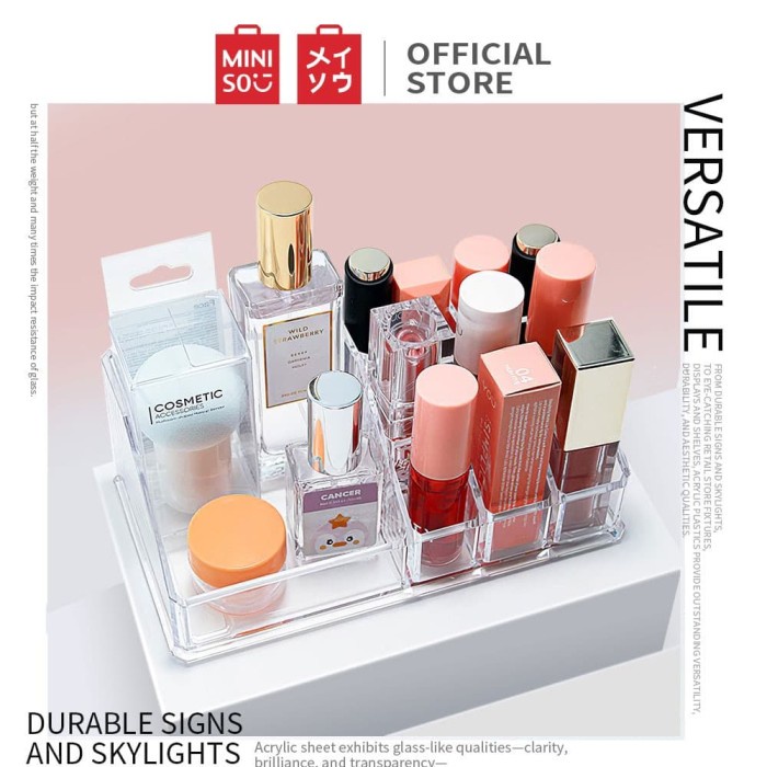 Tempat Wadah Tatakan Kosmetik Make Up Perhiasan Aksesoris Akrilik Estetik Kuat Tebal Miniso Acrylic 