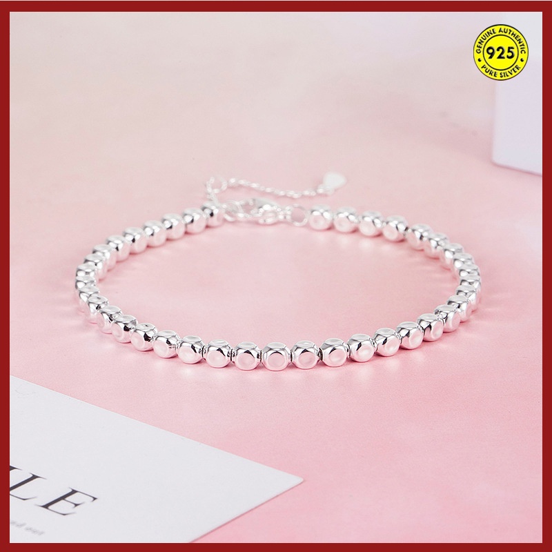 Gelang Silver S925 Bentuk Bulat Kecil Untuk Wanita