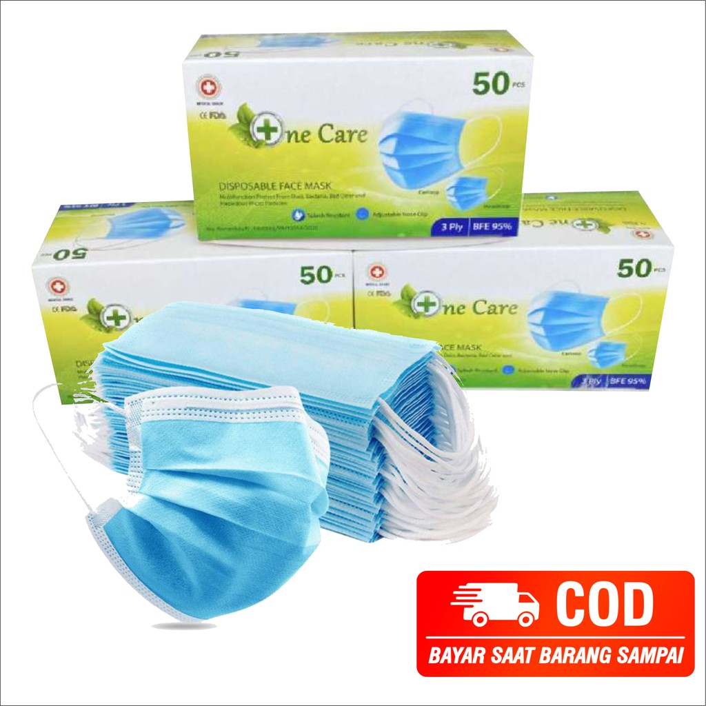 Harga 1box(50pcs) - Masker Surgical 3 Ply Disposable Masker Medis ...