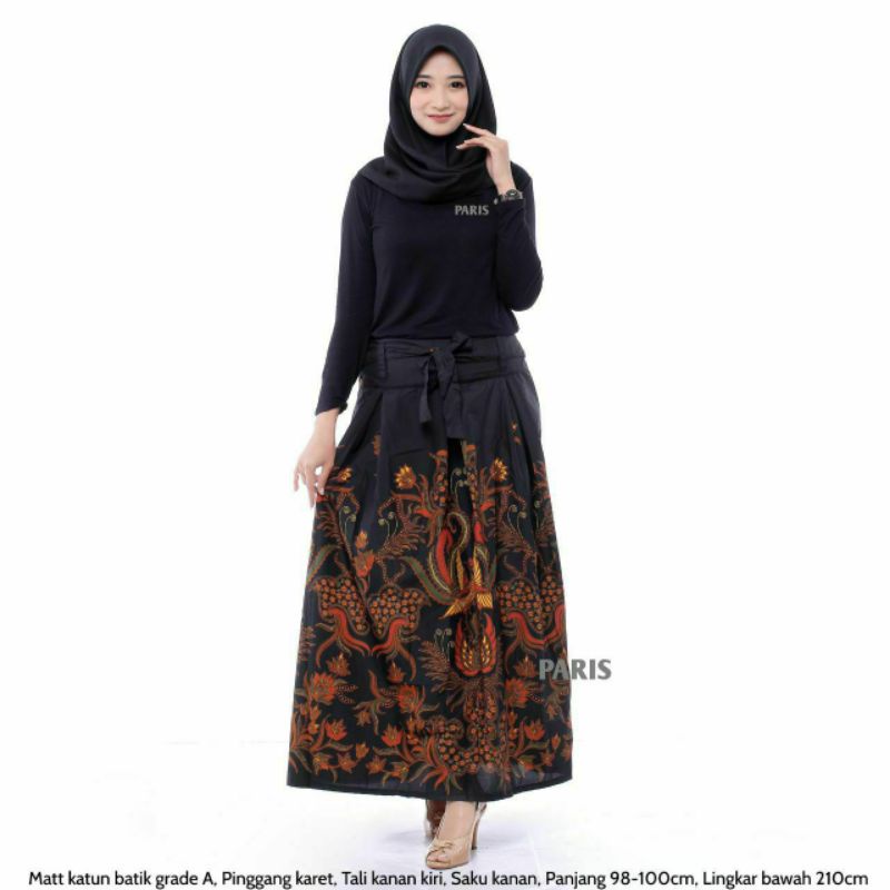 Rok Katun Motif Batik Wanita Remaja Dewasa Panjang Jumbo Fashion Muslim Kekinian Terbaru Pekalongan-E