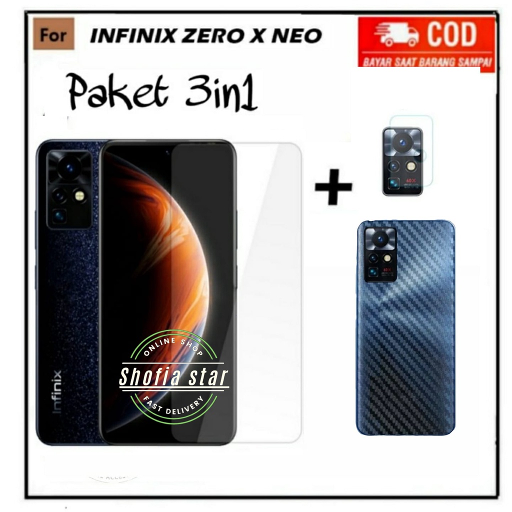 3IN1 TEMPERED GLASS BENING INFINIX ZERO X NEO ZERO 5G TG LAYAR ANTIGORES KACA FULL COVER