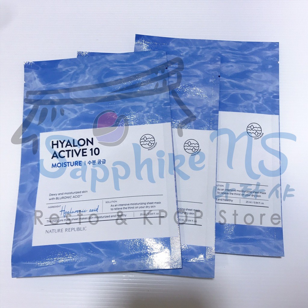 NATURE REPUBLIC HYALON ACTIVE 10 SHEET MASK USED BY NCT