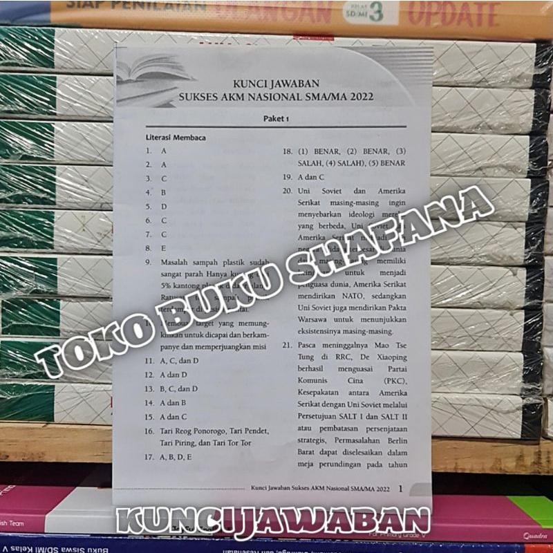 BUKU SUKSES AKM NASIONAL YUDHISTIRA SMA 2022 DILENGKAPI KUNCI JAWABAN