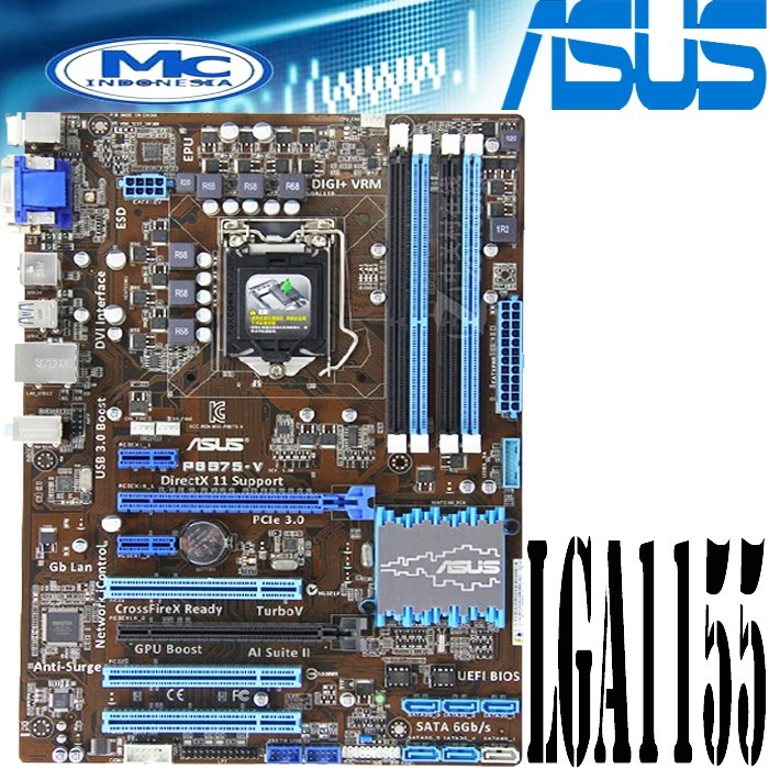 MOBO Mainboard Motherboard ASUS B75 ATX Intel LGA 1155