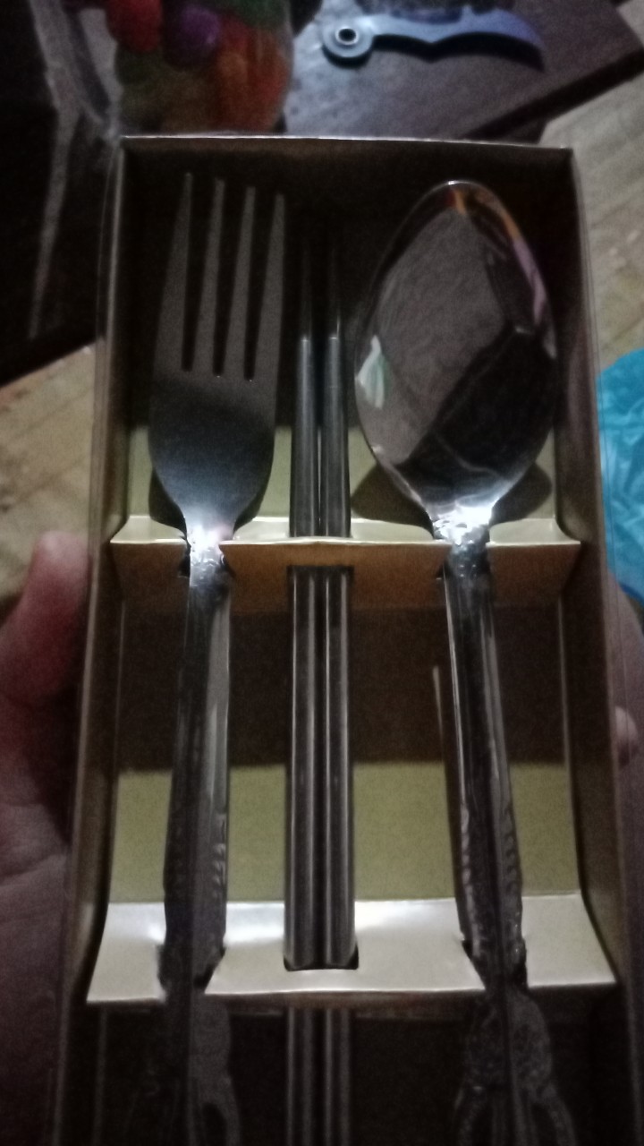 Souvenir Sendok Garpu Sumpit Stainless Kemas Mika