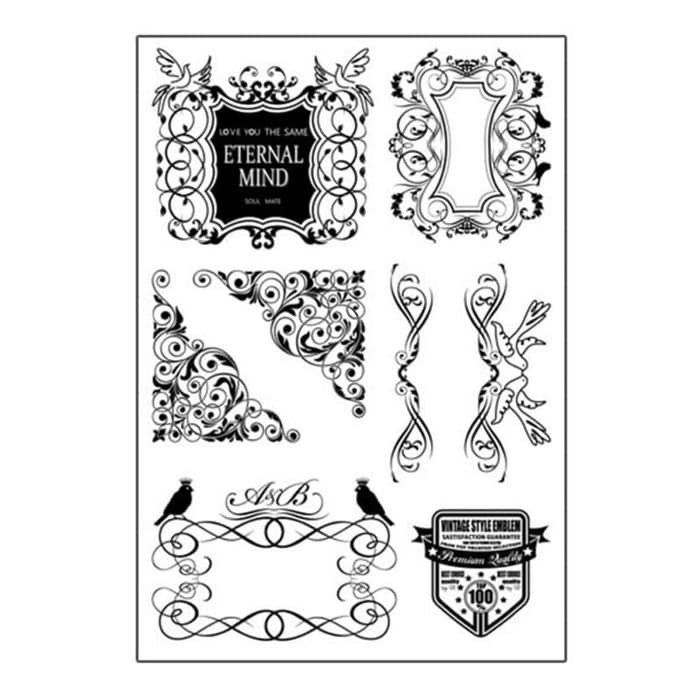 Clear Stamp (Stempel Transparan/Bening) - Vintage Style Emblem