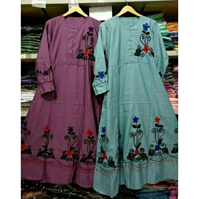 Gamis balloteli sulam/gamis ballotely sulam/gamis balloteli sulam bunga/gamis sulam