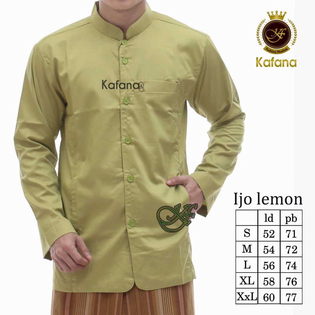 Baju Koko Haibah Terompah Polos Jumbo Lengan Panjang Putih