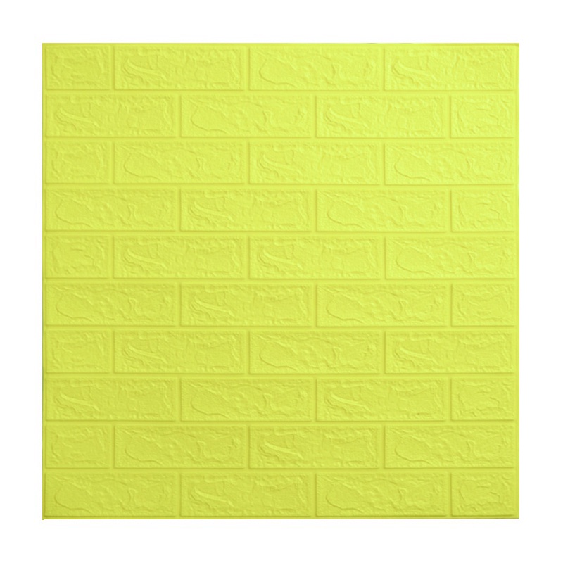 [COD] Wallpaper Dinding Wallpaper 3D Walpaper Foam Motif Batu Bata Good Quality Pabrik 70x77CM Ketebalan Sebenarnya 6MM-LEMON 70*77CM