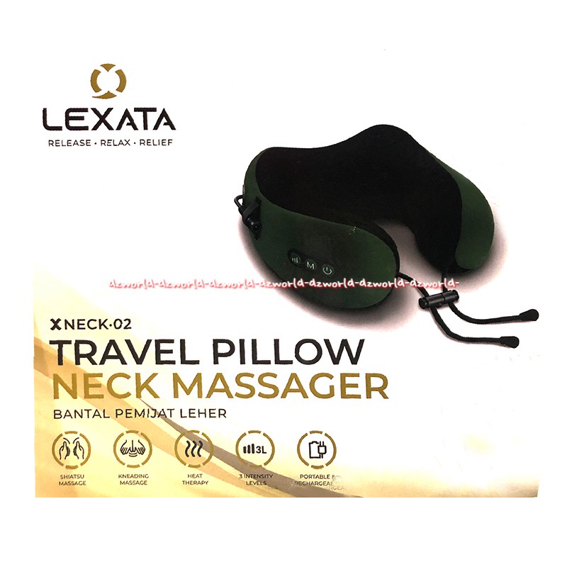 Lexata X Neck 02 Travel Pillow Neck Massager Bantal Pemijat Leher Getar Lexxata Lexatax Hijau