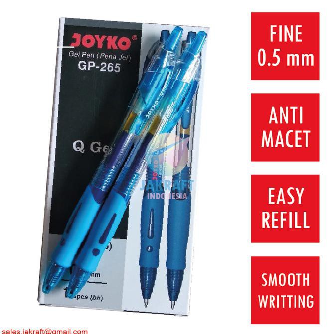 

Diskon Pulpen Gel Pen Klik JOYKO GP-265 Q GEL (Biru) 0.5 mm Setara Kenko K-1 Diskon