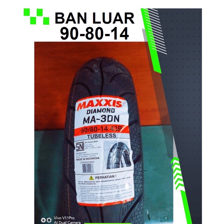 BAN MAXXIS 90-80-14 DIAMOND MA-3DN TUBELES MAXXIS 90 80 14 DIAMOND MA-3DN