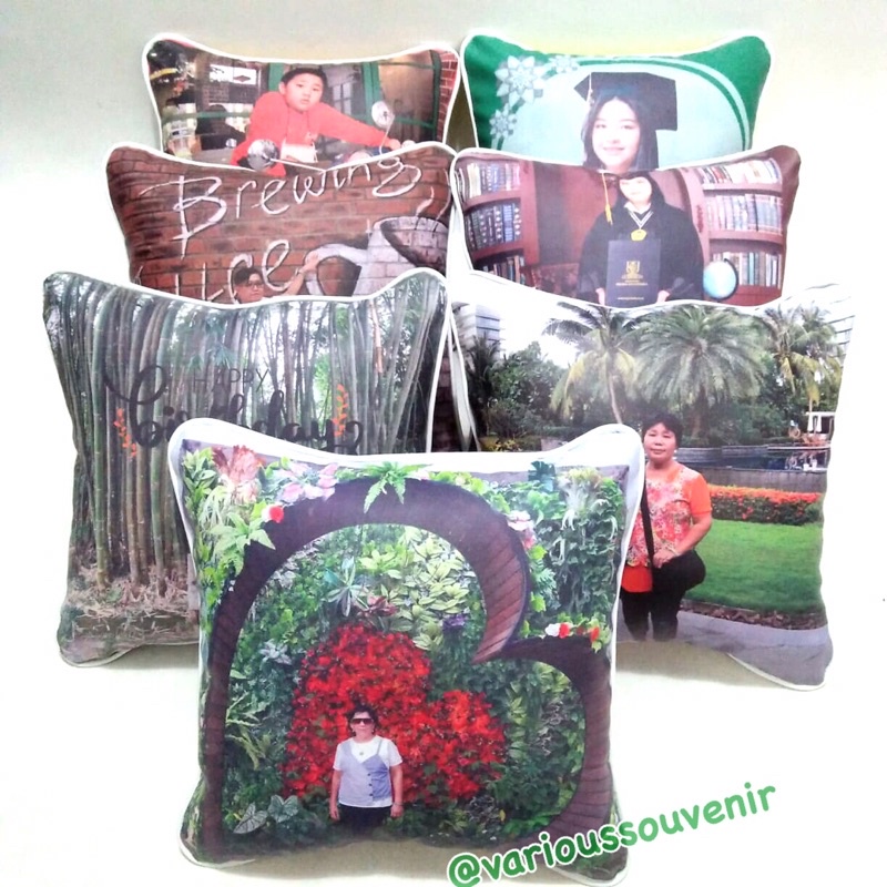 Bantal Foto Custom Waterproof Bolak Balik Hadiah Wisuda Kado Ultah Pernikahan Wedding Anniversary