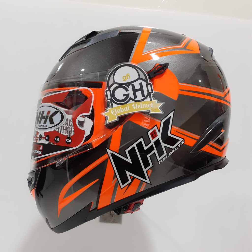 HELM FULL FACE NHK RX9 RX-9 MOTIF HAWK SE ORANGE FLOURECENT RX NINE