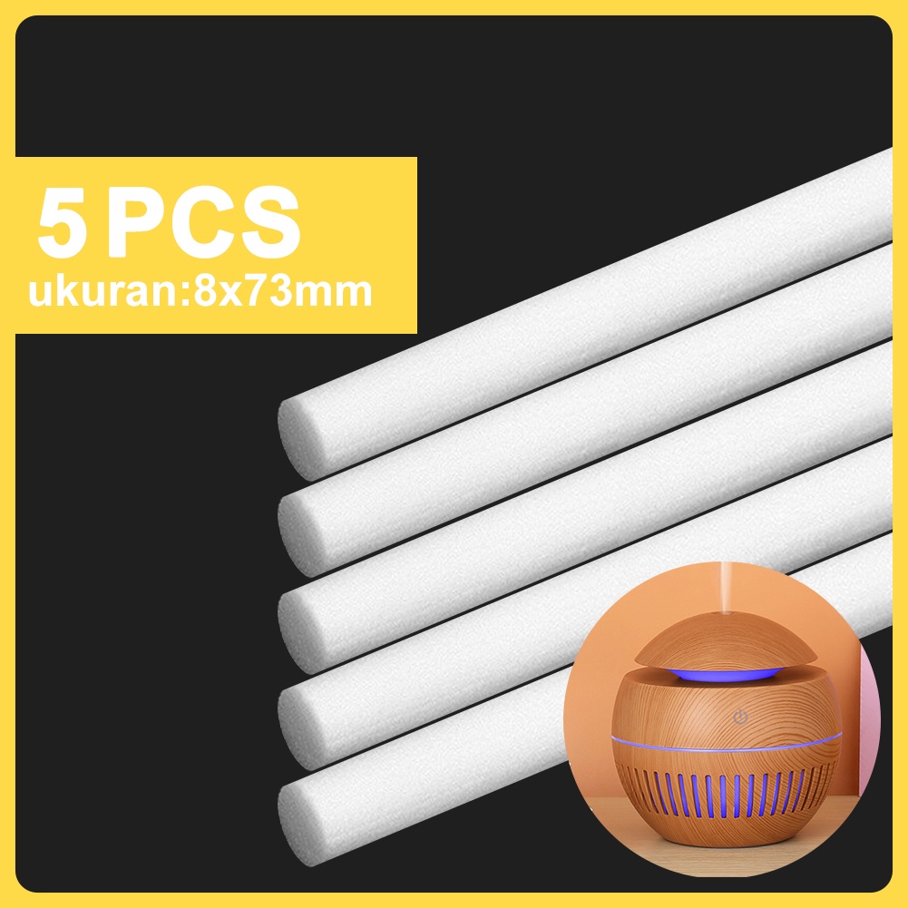 Humidifier Air Aromaterapi Diffuser Model Bulat Kecil Tekstur Kayu 130ml-Cotton Stick(5pcs)