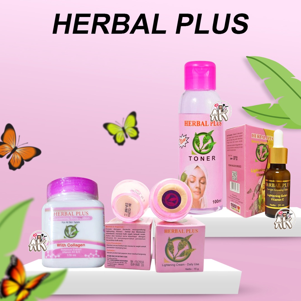 HERBAL PLUS SERUM / TONER / CREAM DAILY / BODY COLLAGEN GLOWING SKIN BPOM