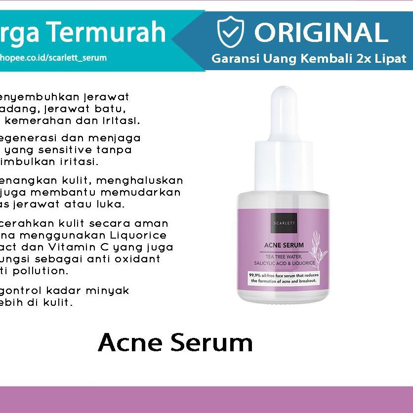 ✽ Scarlett Whitening Acne Serum <100% ORI> Scarlett body lotion Scarlett cream Scarlett Serum ➽