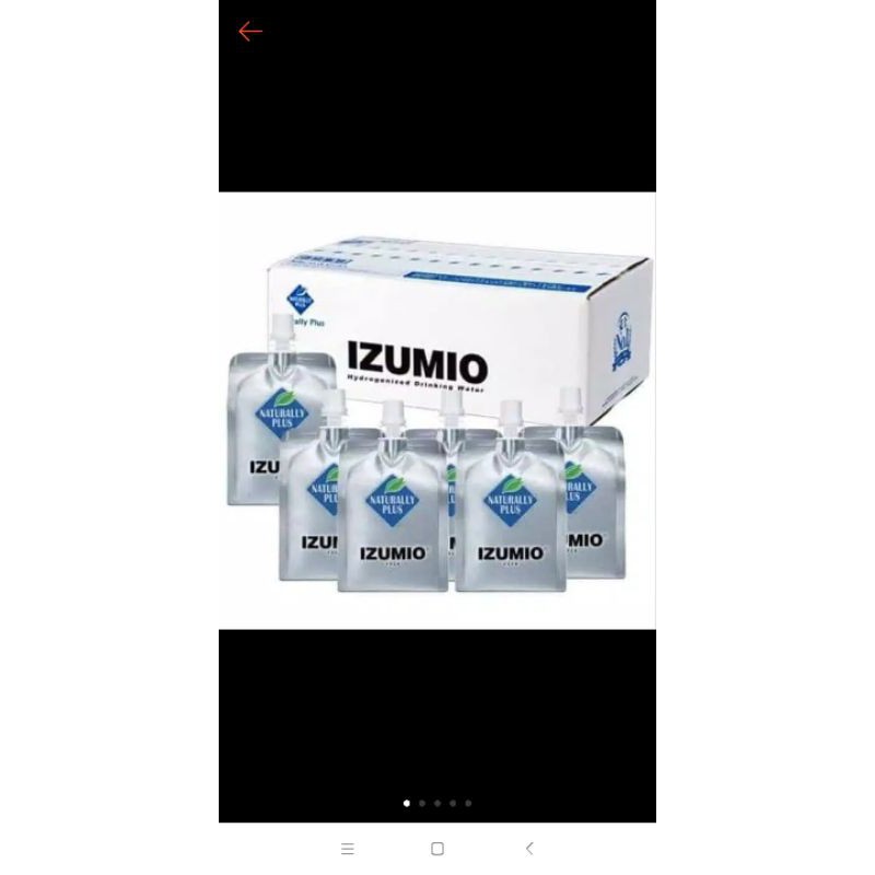 Izumio Hydrogen Water ( 1 karton isi 30 pouch isi  200 ml ) dan juga (Bisa beli eceran satuan juga).