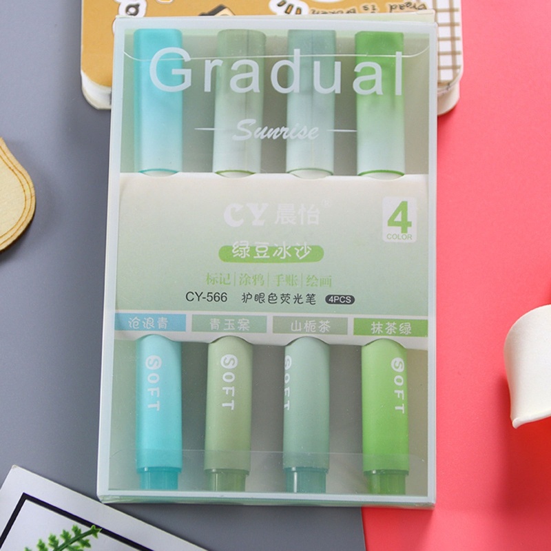 Zzz 4pcs Spidol Highlighter Warna Gradasi Untuk Anak