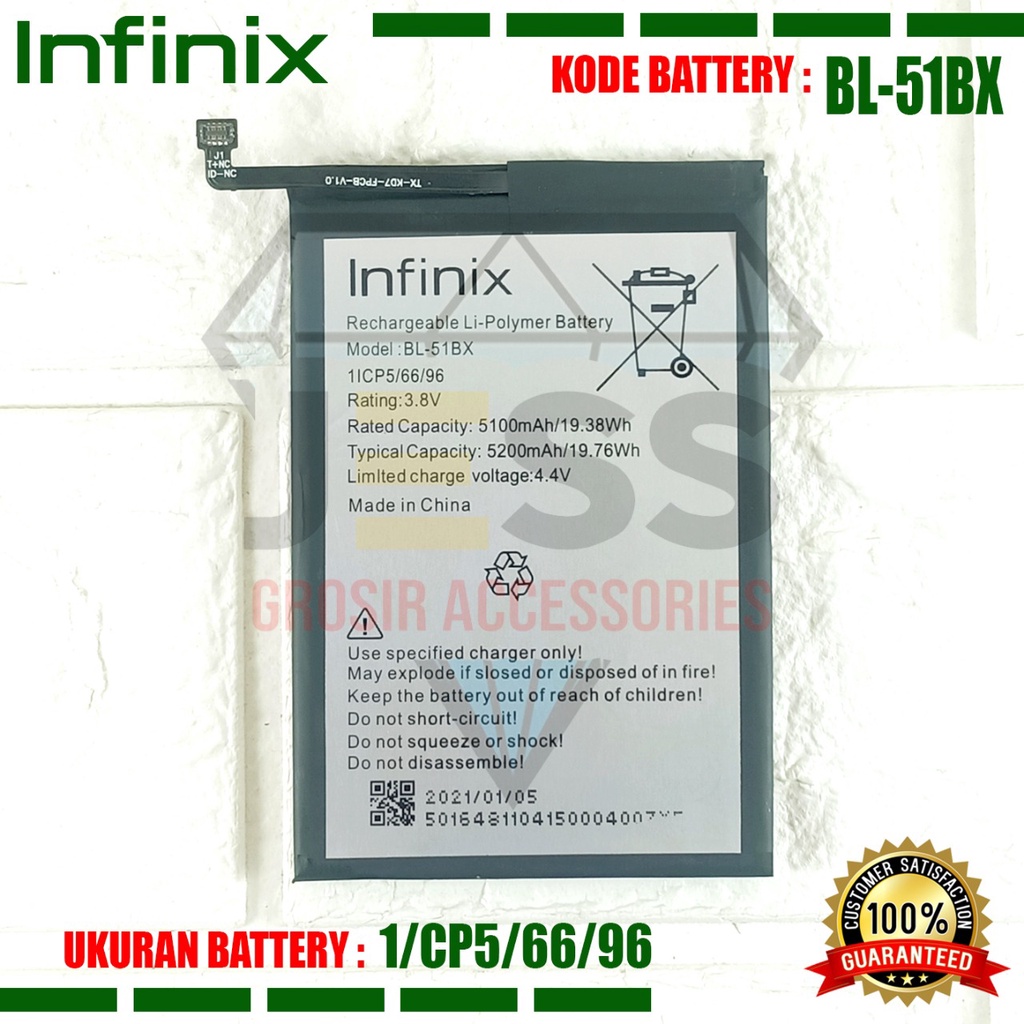 Baterai Battery Original Infinix Hot 11 - X662 - X662B Kode Batre BL-51BX BL51BX