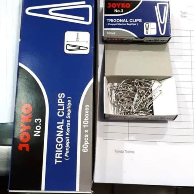 

TRIGONAL CLIPS / PAPER CLIPS NO. 3 & NO. 5 KENKO / KLIP KERTAS SEGITIGA
