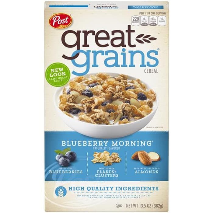 

#HANDCARRY Post Great Grains Cereal Blueberry Morning 382g - UFOHCR1828