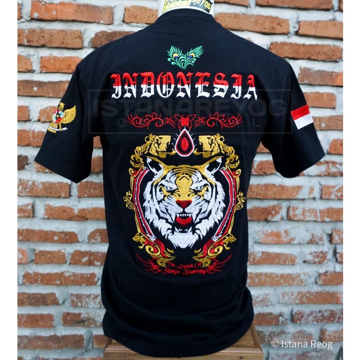 KAOS REOG MACAN MAHKOTA BORDIR ASLI /KAOS BUDAYA REOG PONOROGO / KAOS JAGAD GUMELAR / KAOS BORDIR/ KAOS REOG PONOROGO/ ISTANA REOG