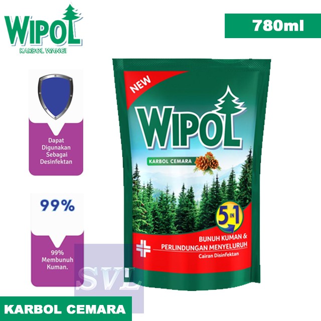 Wipol Karbol Desinfektan Anti Virus Anti Bakteri Corona Pembersih Lantai 780 Ml Shopee Indonesia