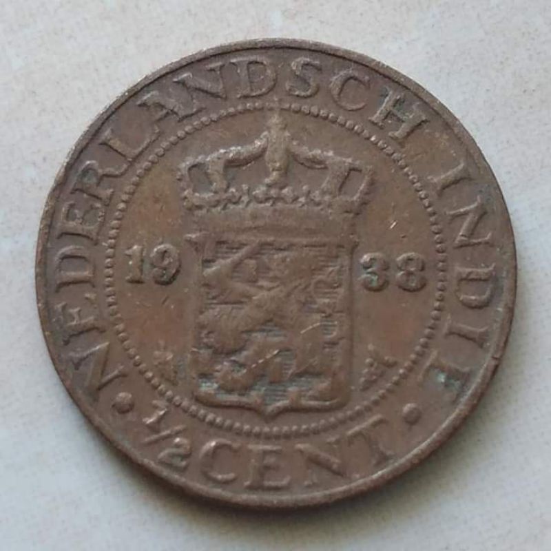 Koin Kuno 1/2 Cent Nederland Indie Benggol 1938 - A2