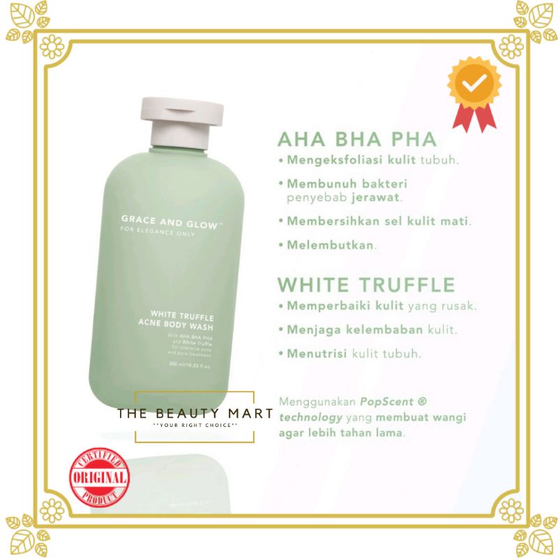 Grace and Glow White Truffle Acne Body Wash