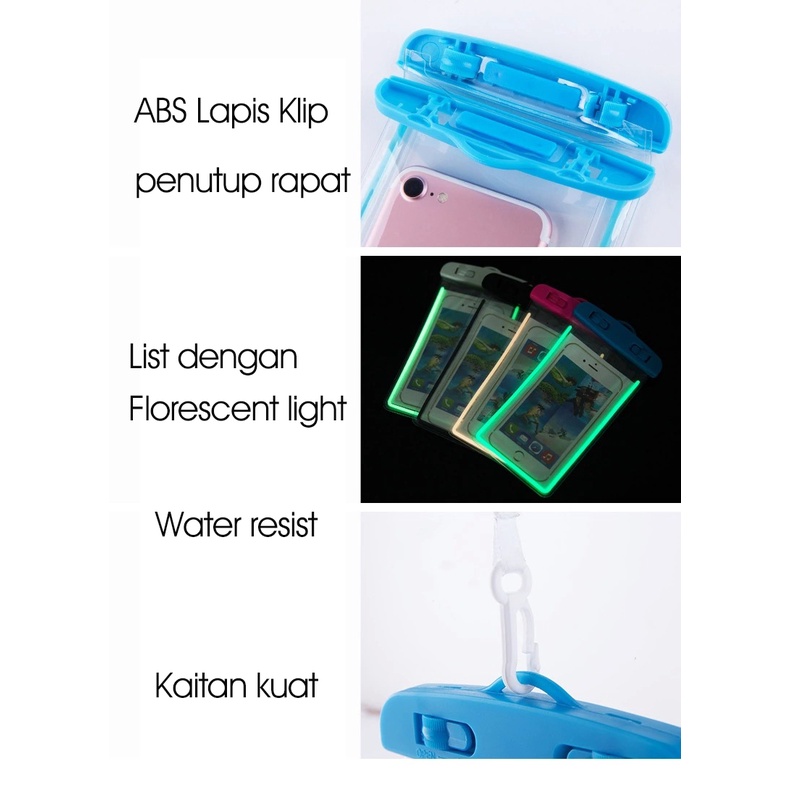 Case Cover Waterproof Pelindung Tas Plastik HP Smartphone Anti Air