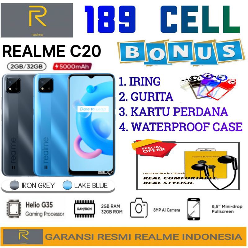 REALME C20 | C11 RAM 2/32 GB GARANSI RESMI REALME INDONESIA