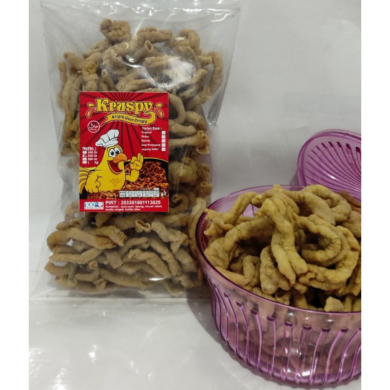 Keripik Usus Ayam 250gr Aneka Rasa