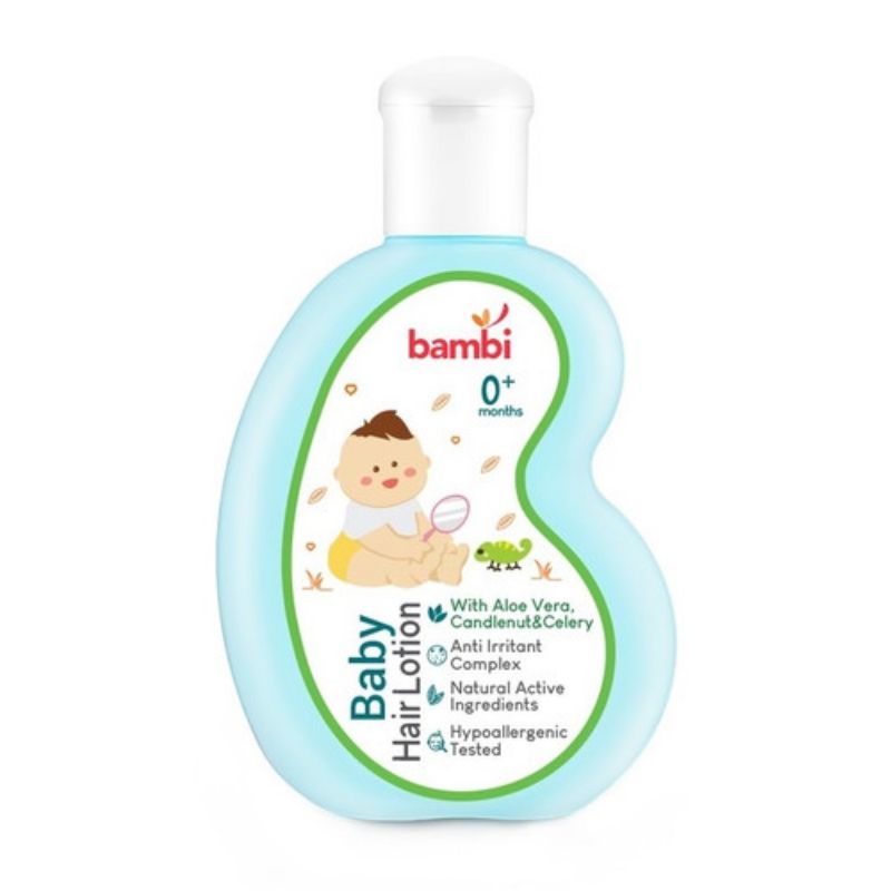 Bambi Baby Hair Lotion With Aloe Vera Candlenut &amp; Celery 100 ml / Minyak Rambut Bayi / Minyak Rambut Bambi