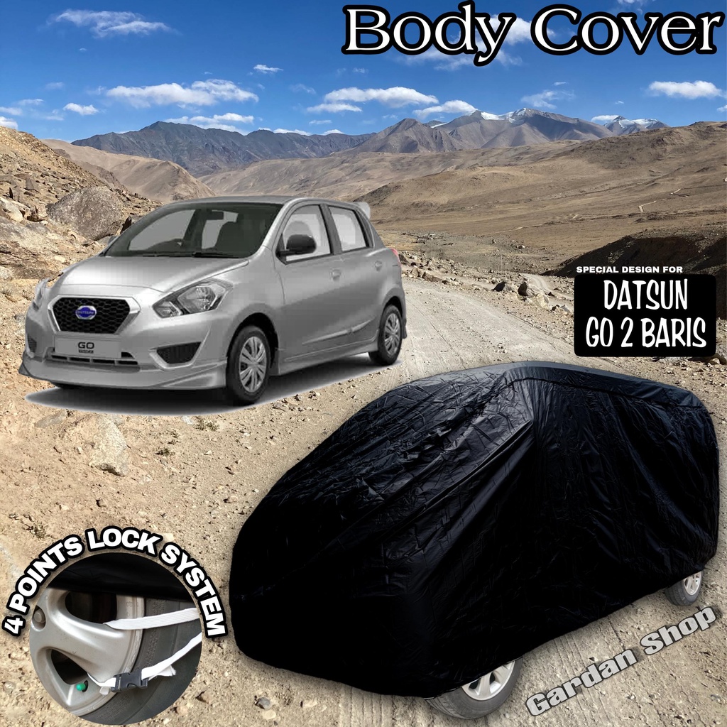 Sarung Mobil DATSUN GO 2 BARIS Hitam POLOS Body Cover Datsun Go 2 Baris Full Black